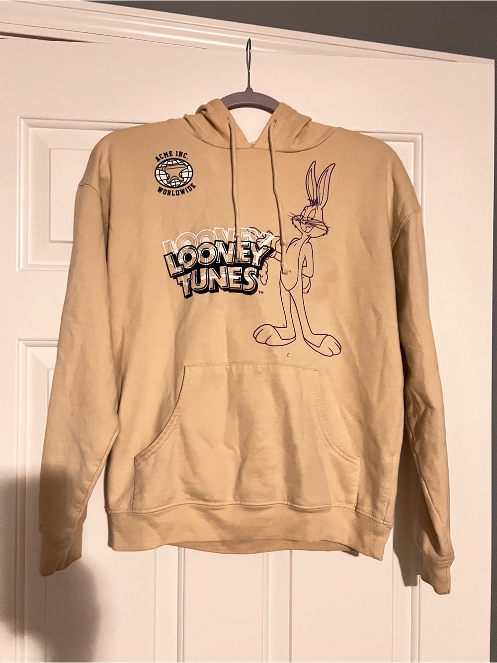 Warner Bros. Looney Tunes Bugs Bunny Crewneck Hoodie - Beige